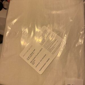 Pottery Barn Cream Belgian Flax Linen Table Cover